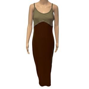 GOOD TIME USA Women's jersey knit ribbed sleeveless stretch maxi dress, Size 1X,